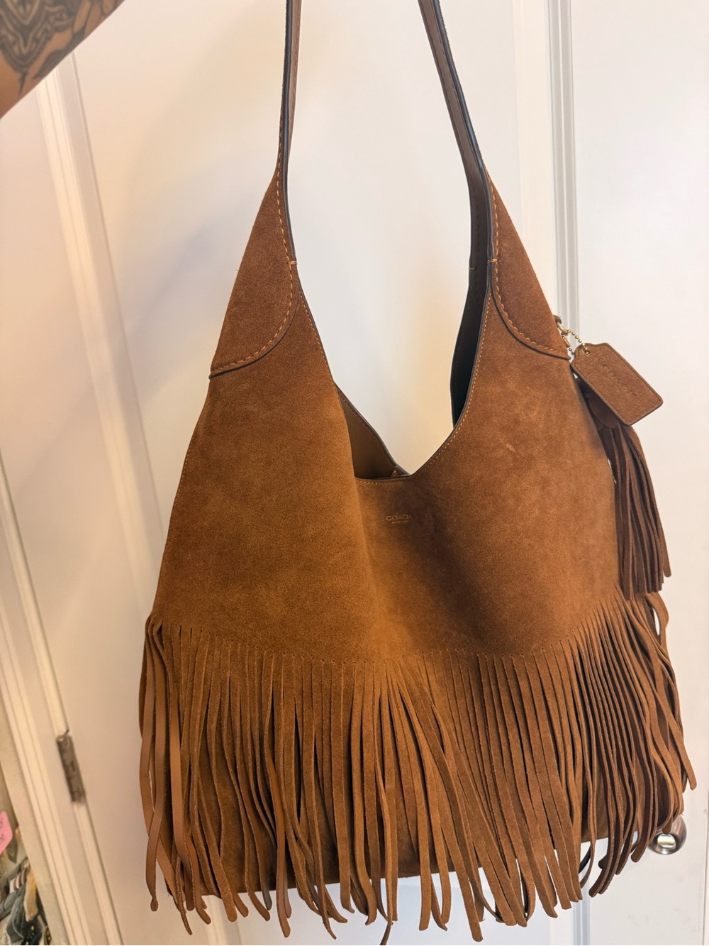 Coach Brooklyn 39 Brown Suede Fringe Shoulder Bag